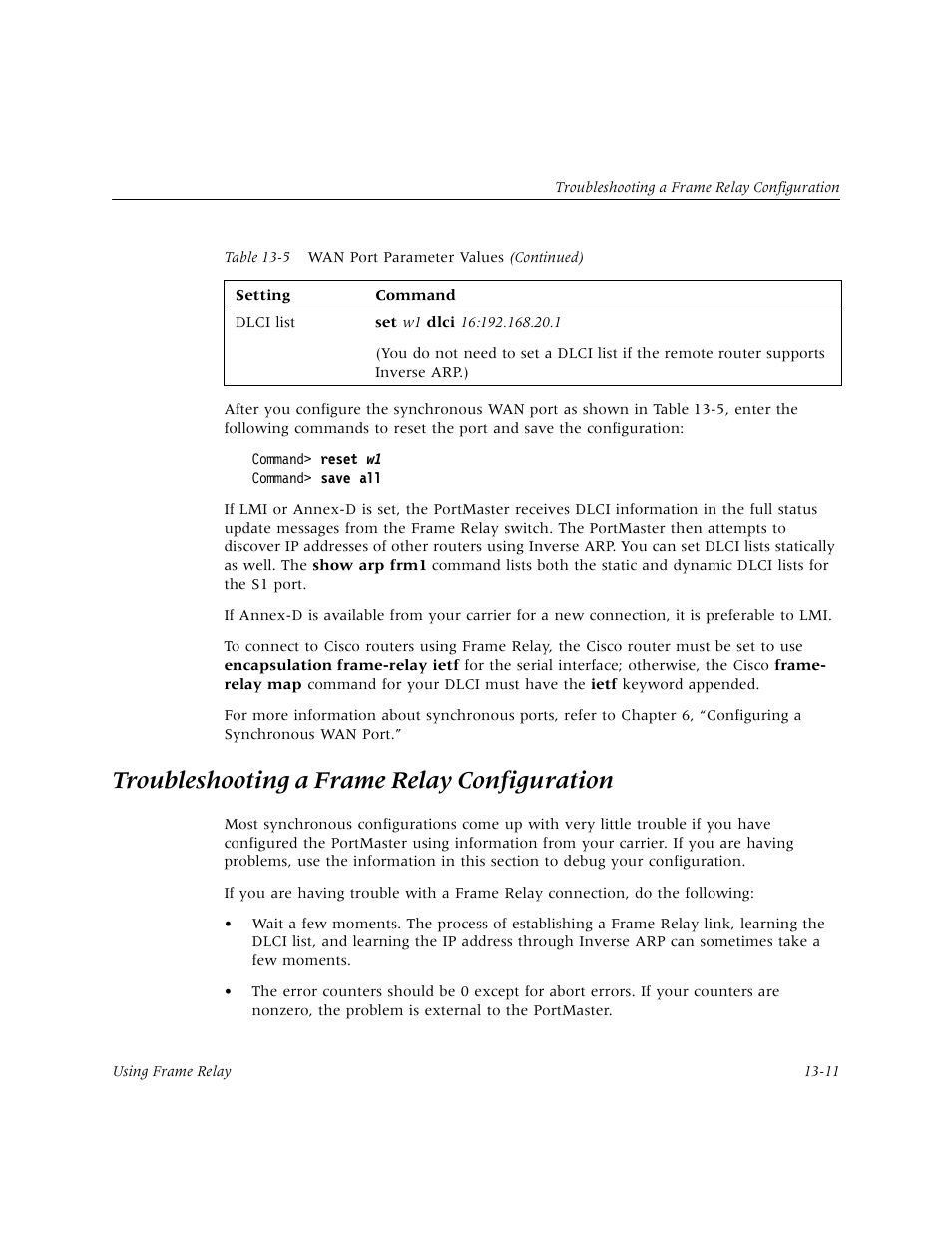 Troubleshooting a frame relay configuration, Troubleshooting a frame relay configuration -11 | Lucent Technologies PortMaster User Manual | Page 217 / 364