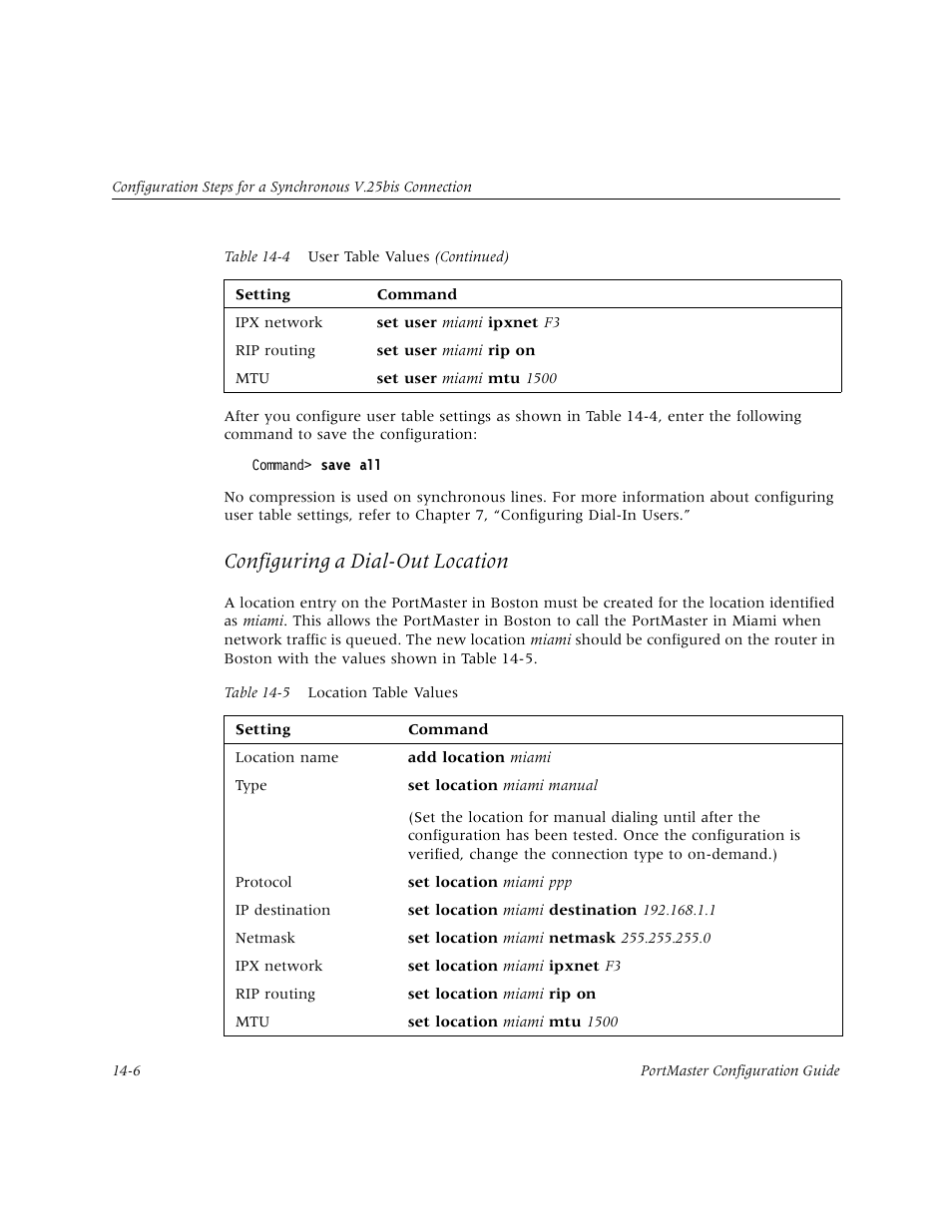 Configuring a dial-out location | Lucent Technologies PortMaster User Manual | Page 228 / 364