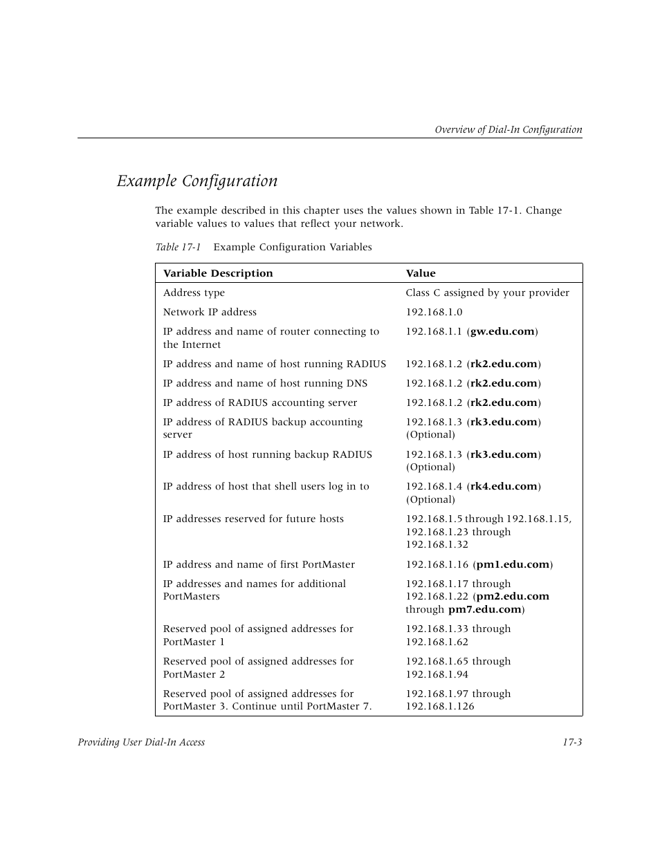 Example configuration, Example configuration -3 | Lucent Technologies PortMaster User Manual | Page 267 / 364