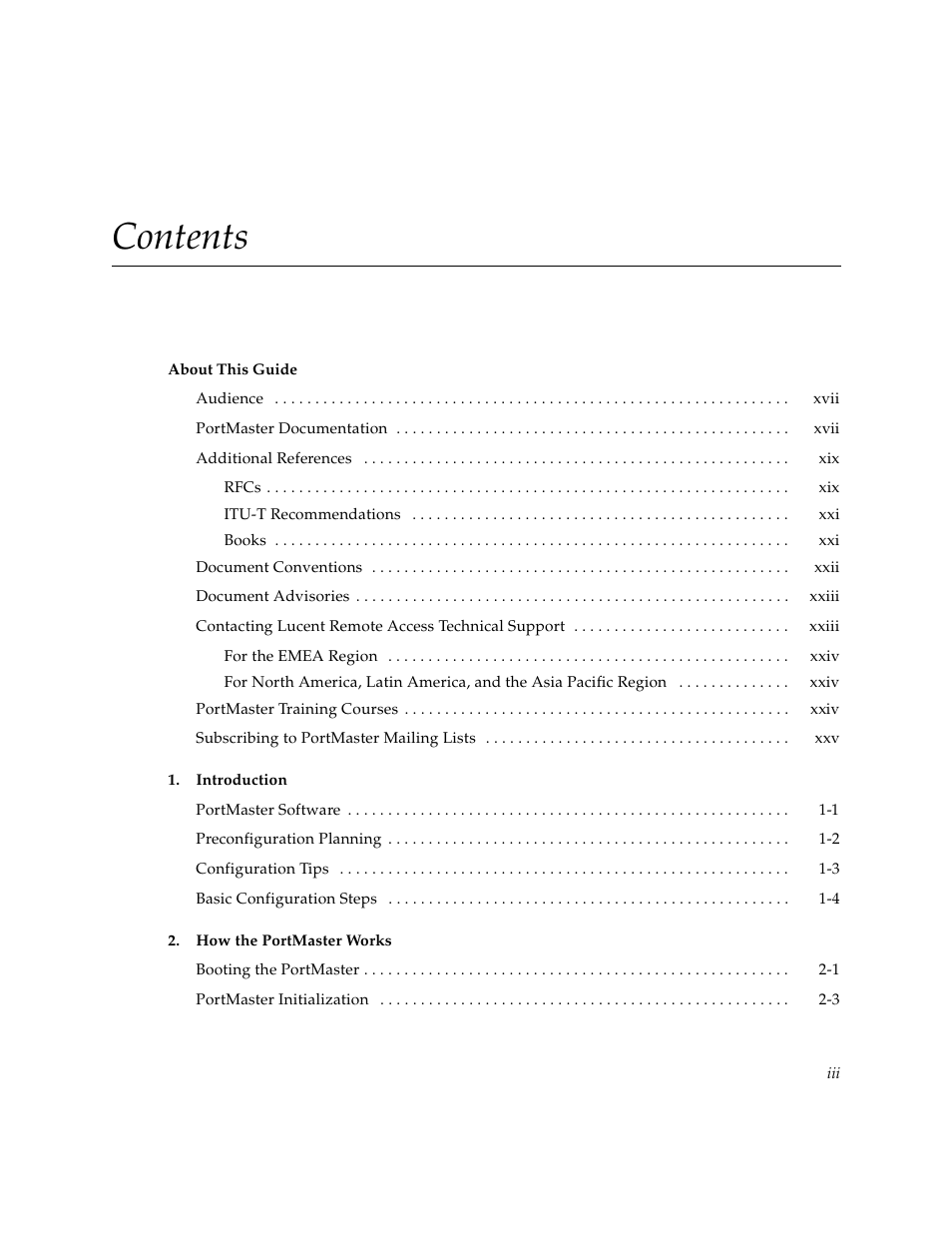 Lucent Technologies PortMaster User Manual | Page 3 / 364