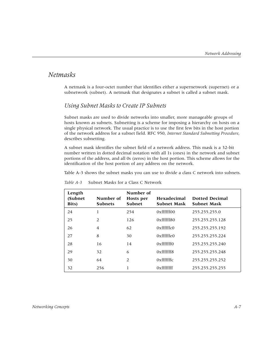 Netmasks, Using subnet masks to create ip subnets | Lucent Technologies PortMaster User Manual | Page 303 / 364