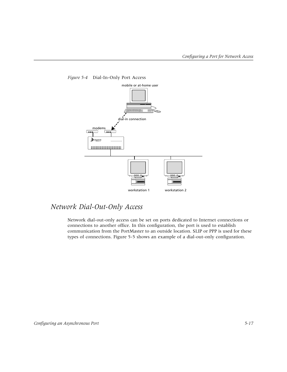 Network dial-out-only access, Network dial-out-only access -17 | Lucent Technologies PortMaster User Manual | Page 93 / 364
