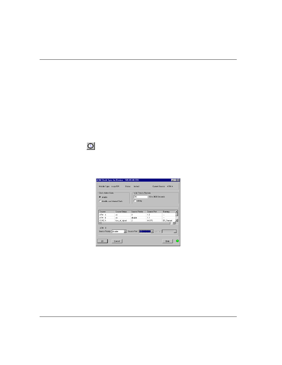 Viewing atm clock synchronization configuration | Lucent Technologies Cajun M770 User Manual | Page 28 / 72