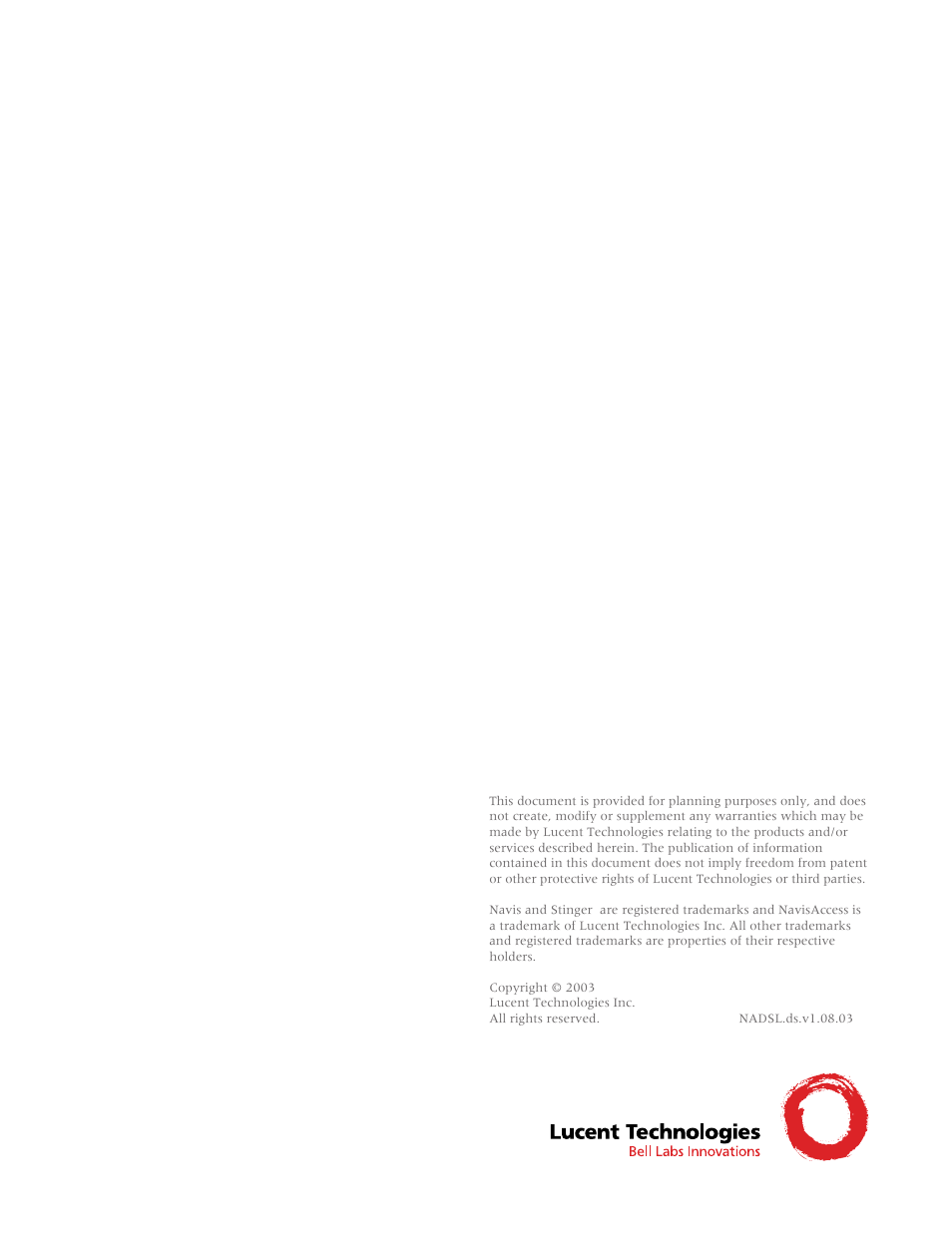 Lucent Technologies DSL Element Management System NavisAccess User Manual | Page 4 / 4