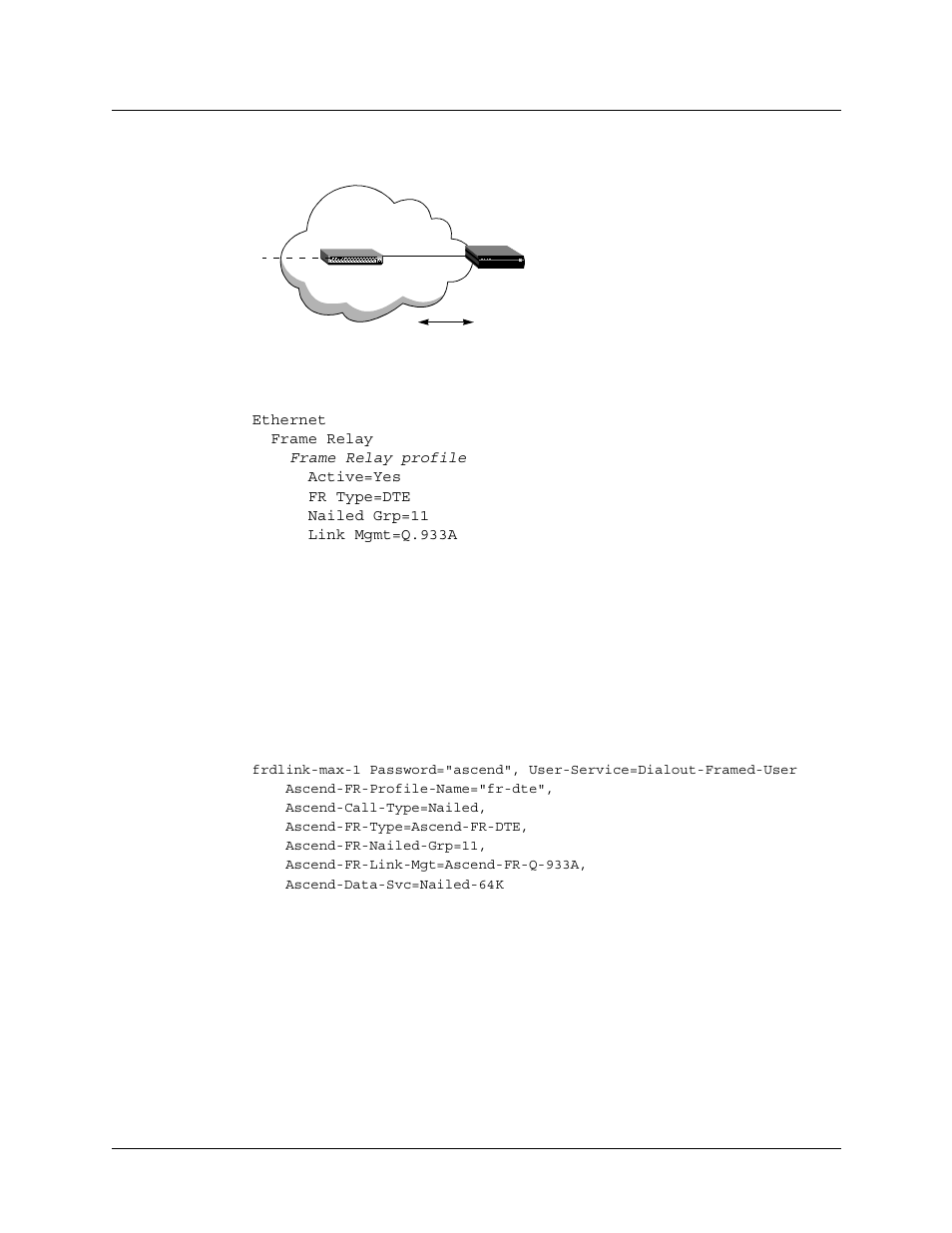 Examples of a uni-dce link interface, Examples of a uni-dce link interface -10, Figure 5-4 frame relay dte interface -10 | Lucent Technologies 6000 User Manual | Page 258 / 586