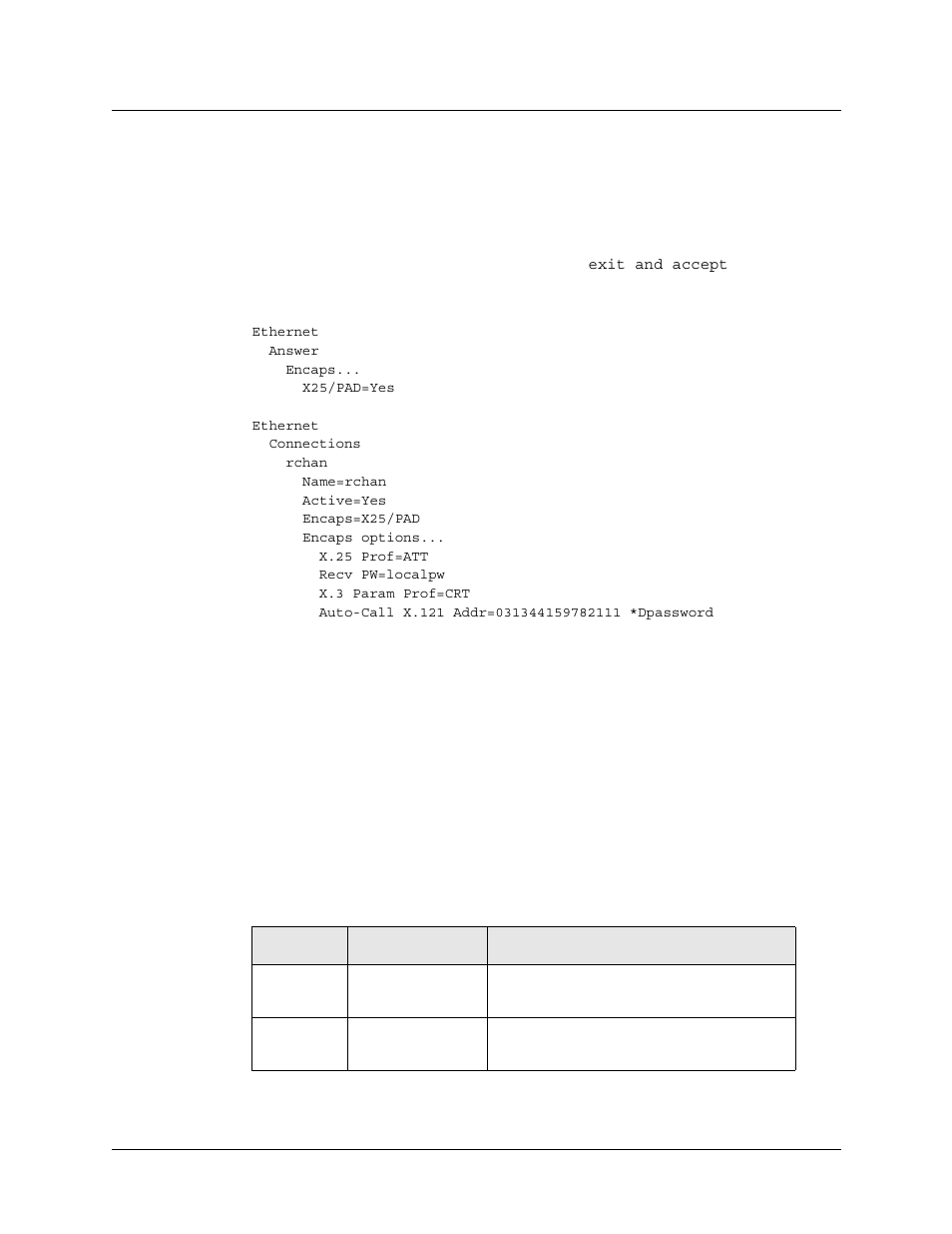 Example of x.25 pad, Setting up x.25 pad sessions, X.3 parameters and profiles | Example of x.25 pad -14, Setting up x.25 pad sessions -14, X.3 parameters and profiles -14, Table 6-2, X.3 parameters -14 | Lucent Technologies 6000 User Manual | Page 300 / 586