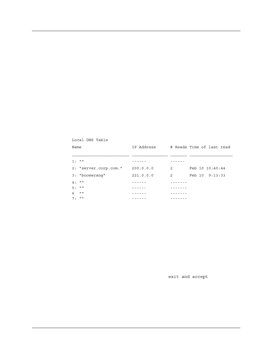 Figure 9-8 local dns table example -17 | Lucent Technologies 6000 User Manual | Page 381 / 586