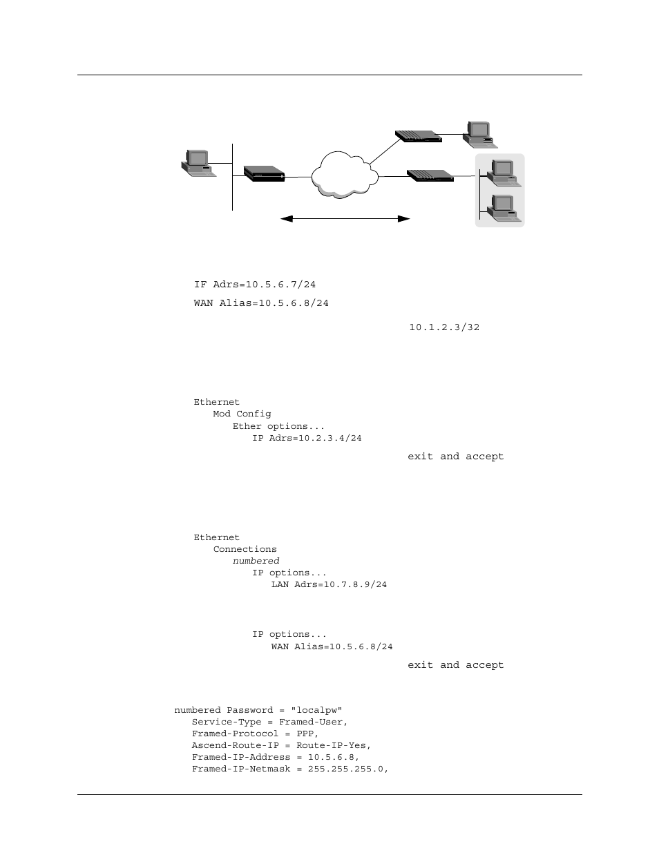 Figure 9-14 example of a numbered interface -45 | Lucent Technologies 6000 User Manual | Page 409 / 586