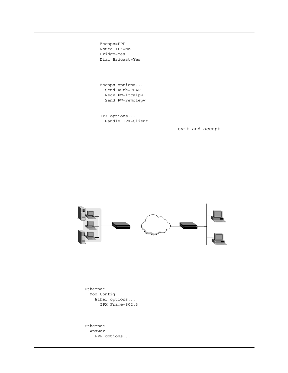 Example of an ipx server bridge (local servers) | Lucent Technologies 6000 User Manual | Page 535 / 586
