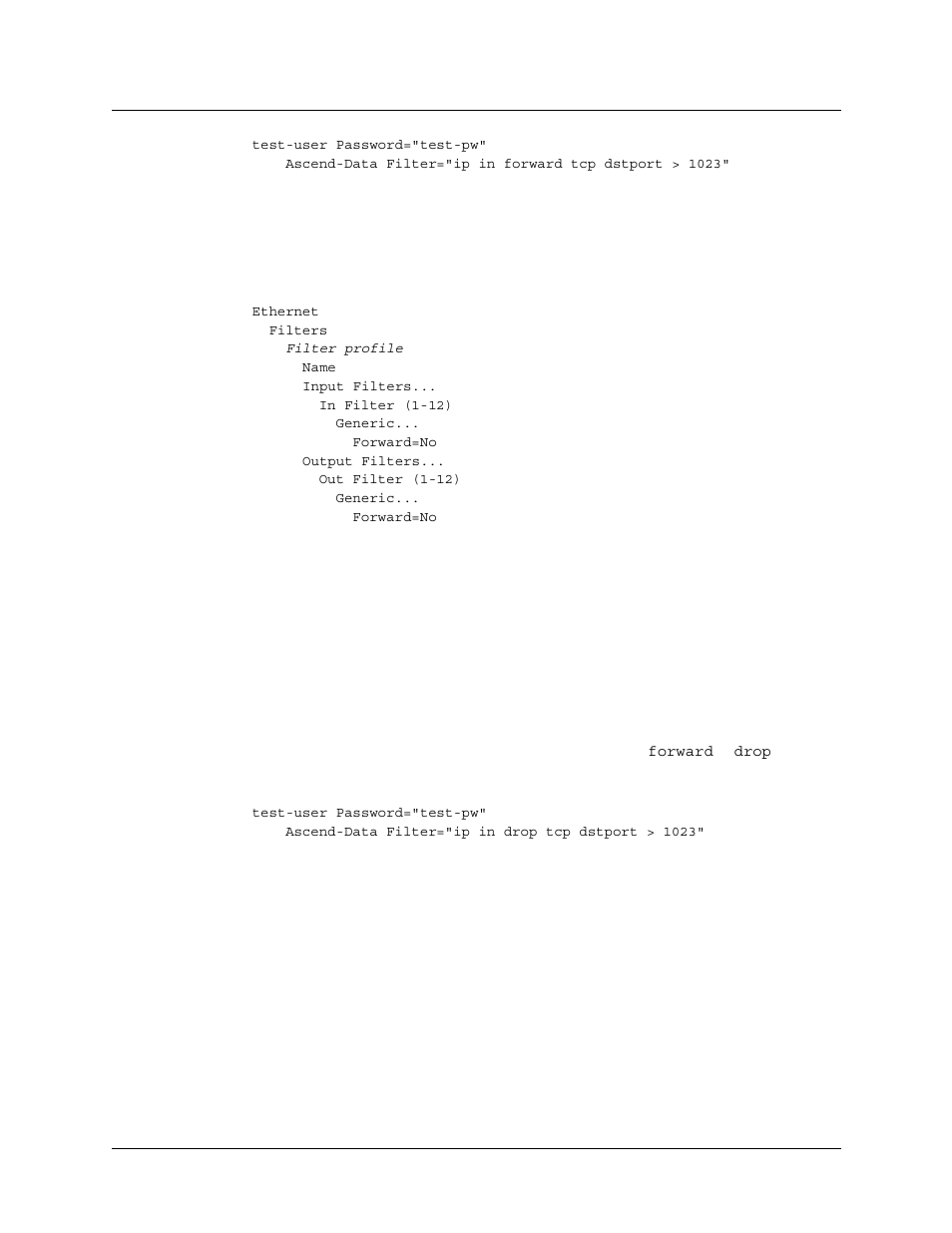 Specifying a filter’s forwarding action, Specifying a filter’s forwarding action -6 | Lucent Technologies 6000 User Manual | Page 542 / 586
