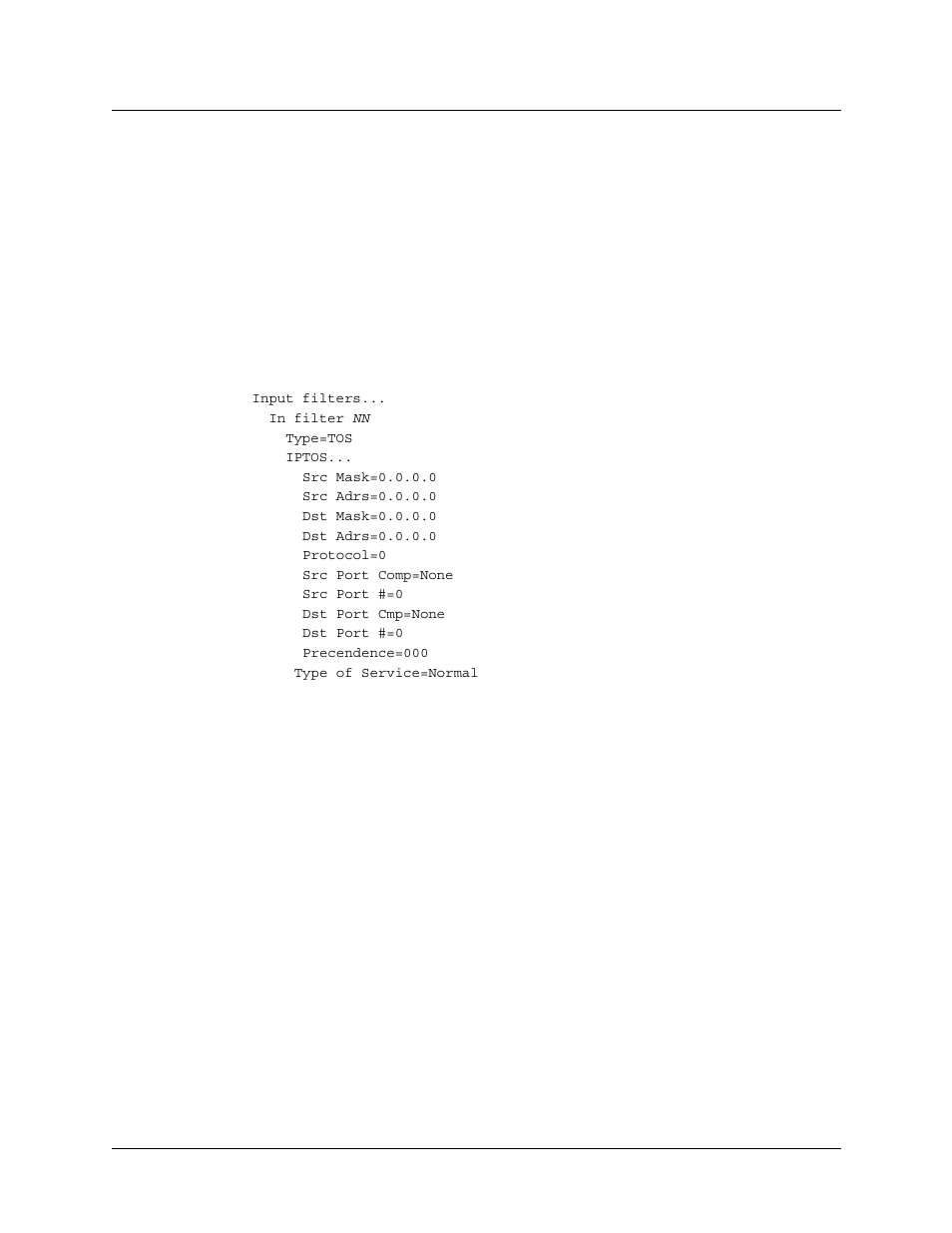 Defining type of service filters, Settings in a local filter profile, Defining type of service filters -18 | Settings in a local filter profile -18 | Lucent Technologies 6000 User Manual | Page 554 / 586