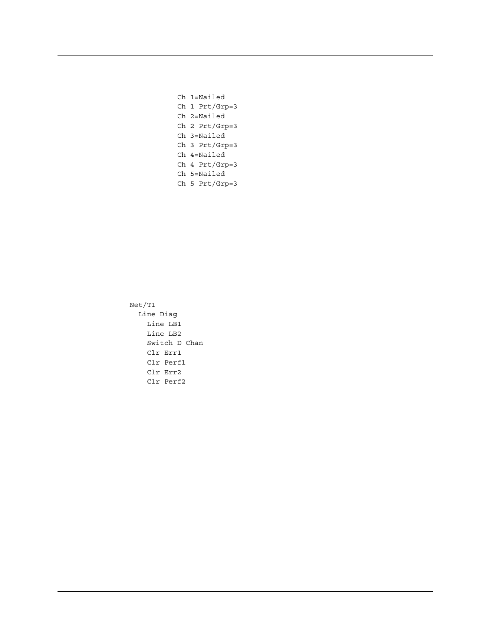 Performing t1 line diagnostics, Configuring e1 lines, Performing t1 line diagnostics -19 | Configuring e1 lines -19 | Lucent Technologies 6000 User Manual | Page 63 / 586