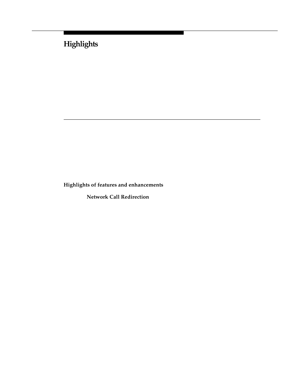 Highlights, Highlights of features and enhancements, Network call redirection | Lucent Technologies 03.0.042.2 User Manual | Page 3 / 16
