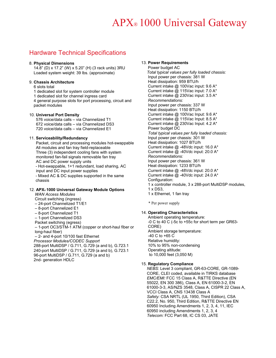 1000 universal gateway | Lucent Technologies APX 1000 User Manual | Page 3 / 4