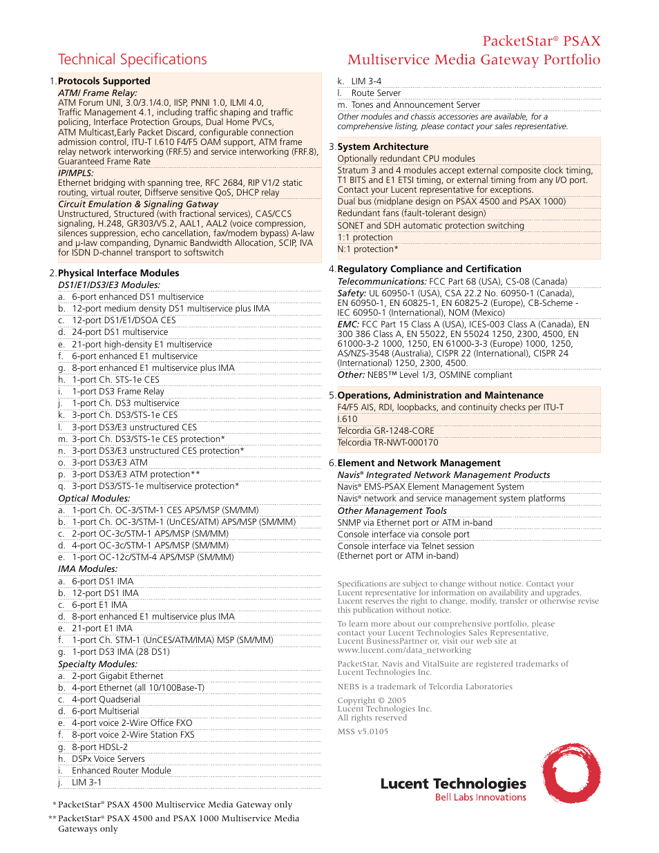 Packetstar | Lucent Technologies PacketStar PSAX User Manual | Page 4 / 4