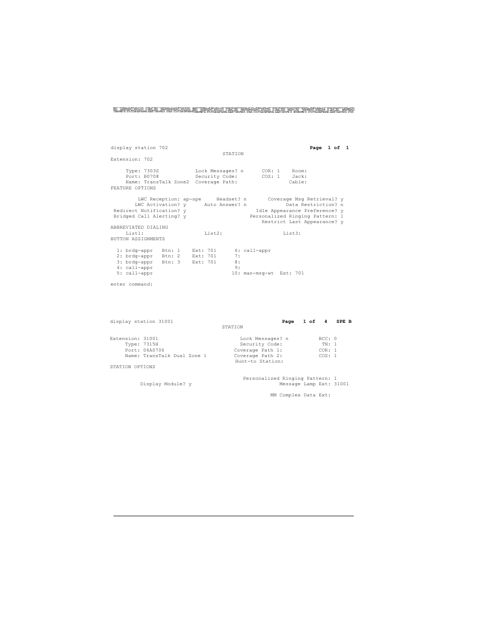 Figure 1b: type 7303s bridge extension translation, Configuration settings mdw 9031 dual zone | Lucent Technologies MDW 9031DCP User Manual | Page 18 / 25