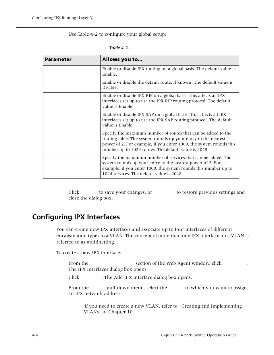 Configuring ipx interfaces, Configuring ipx interfaces -4 | Lucent Technologies P550 User Manual | Page 100 / 335