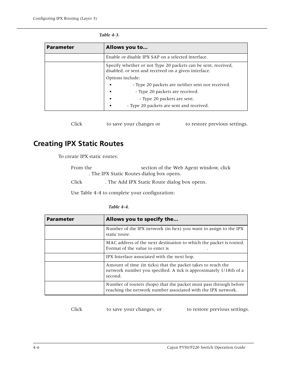 Creating ipx static routes, Creating ipx static routes -6 | Lucent Technologies P550 User Manual | Page 102 / 335