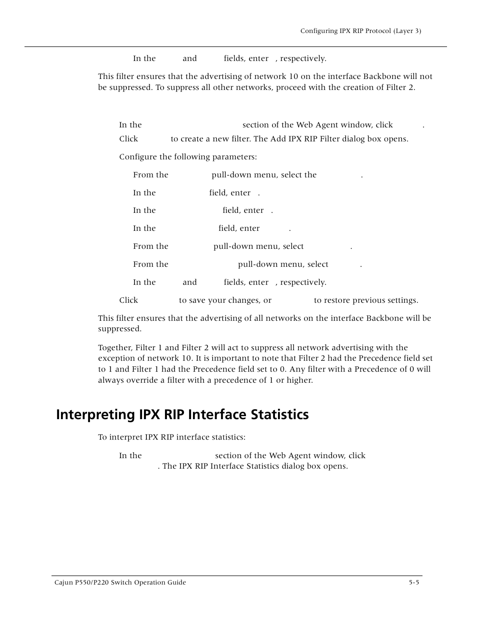 Interpreting ipx rip interface statistics, Interpreting ipx rip interface statistics -5, Iinterpreting ipx rip interface statistic | Lucent Technologies P550 User Manual | Page 117 / 335