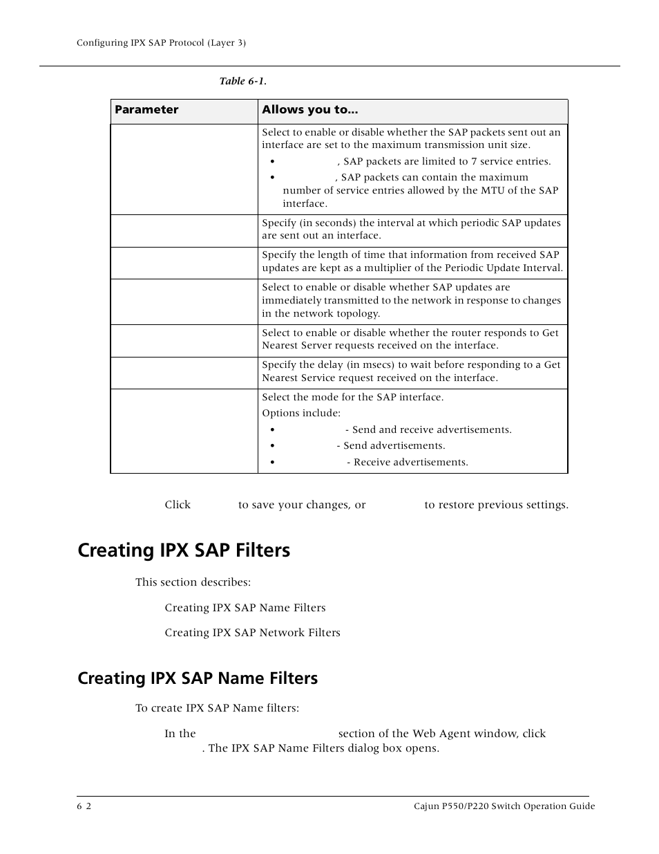 Creating ipx sap filters, Creating ipx sap name filters, Creating ipx sap filters -2 | Creating ipx sap name filters -2, Creating ipx sap filter | Lucent Technologies P550 User Manual | Page 120 / 335