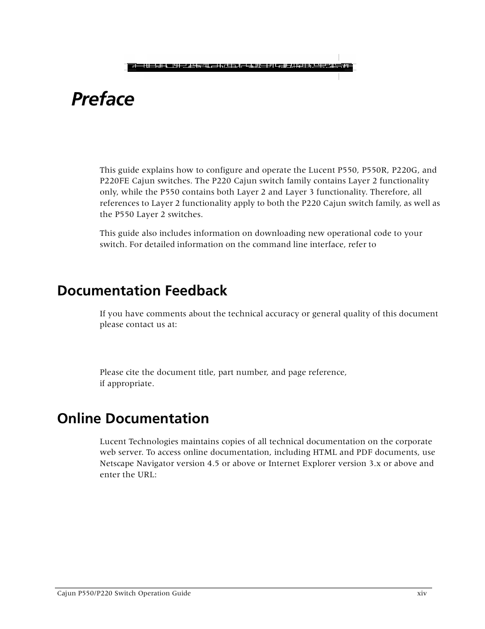 Preface, Documentation feedback, Online documentation | Lucent Technologies P550 User Manual | Page 13 / 335