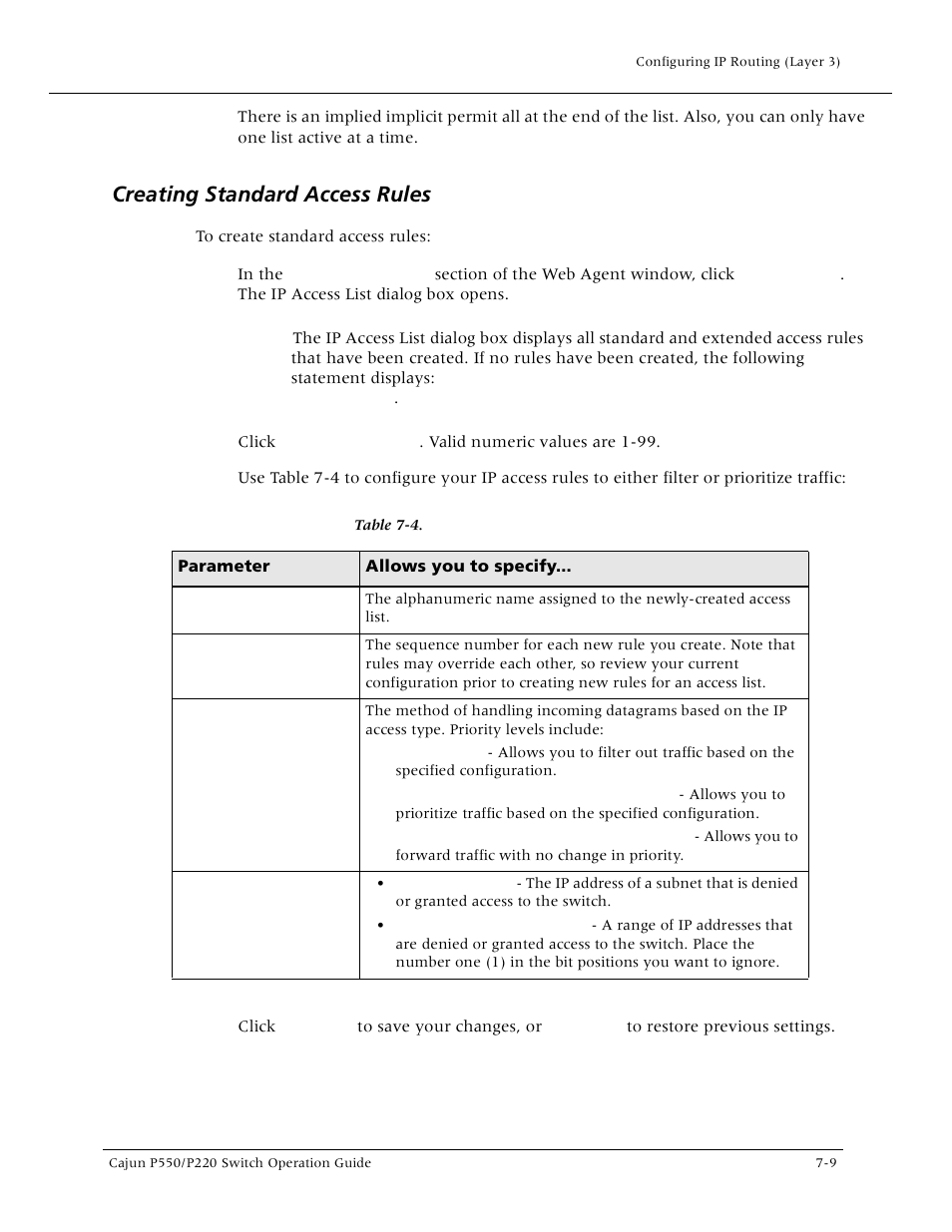 Creating standard access rules, Creating standard access rules -9 | Lucent Technologies P550 User Manual | Page 135 / 335