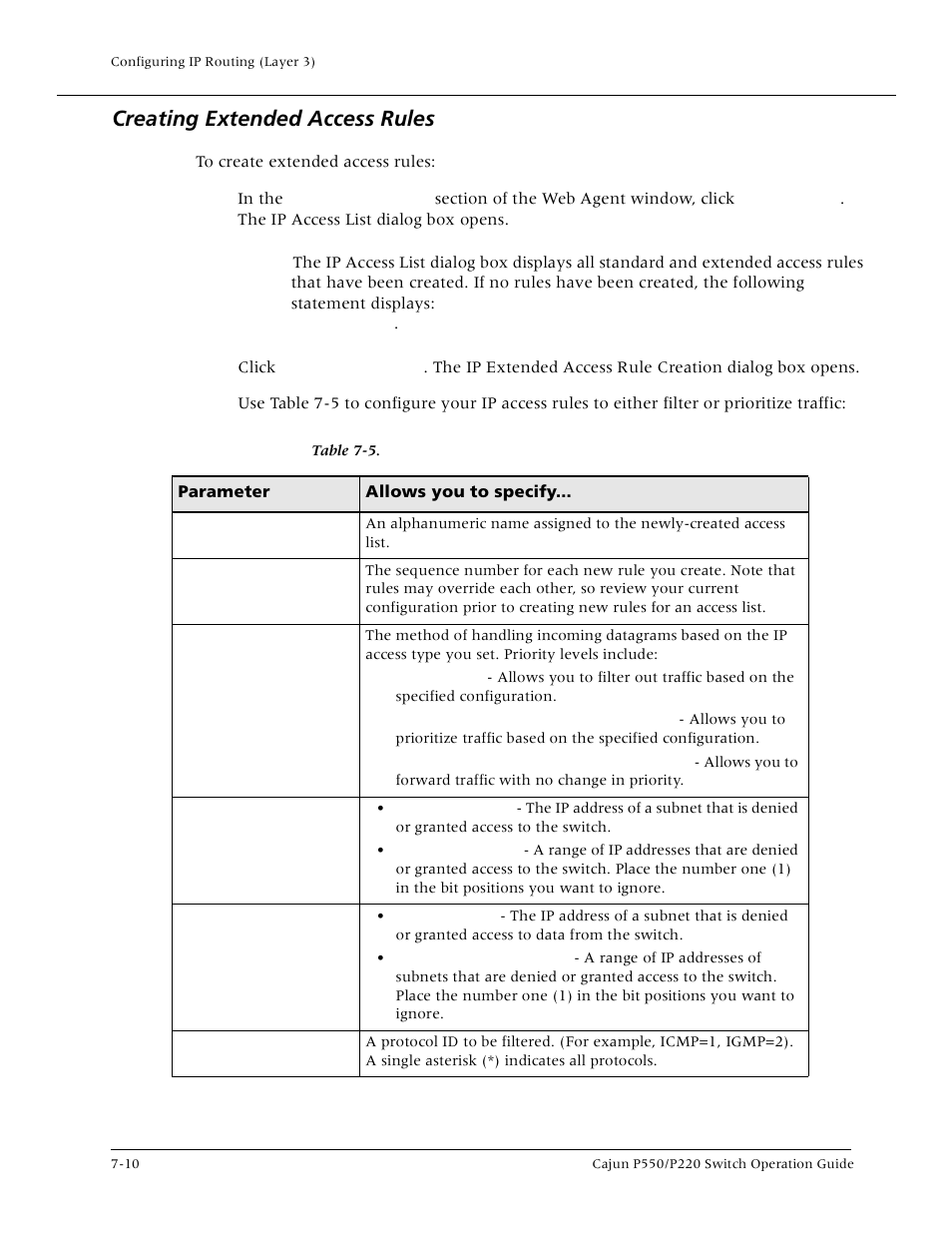 Creating extended access rules, Creating extended access rules -10 | Lucent Technologies P550 User Manual | Page 136 / 335