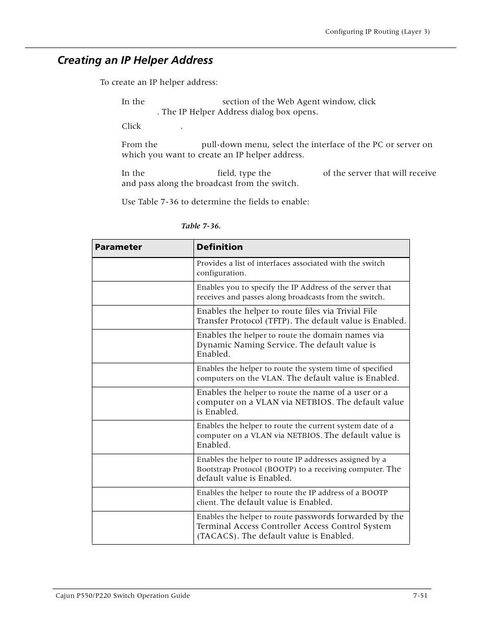 Creating an ip helper address, Creating an ip helper address -51 | Lucent Technologies P550 User Manual | Page 177 / 335