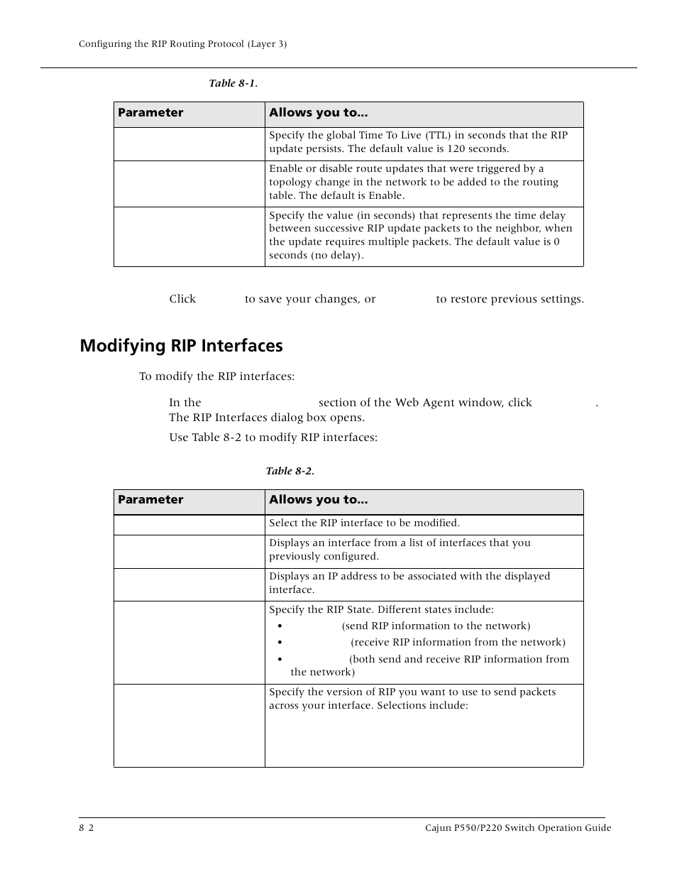 Modifying rip interfaces, Modifying rip interfaces -2 | Lucent Technologies P550 User Manual | Page 180 / 335