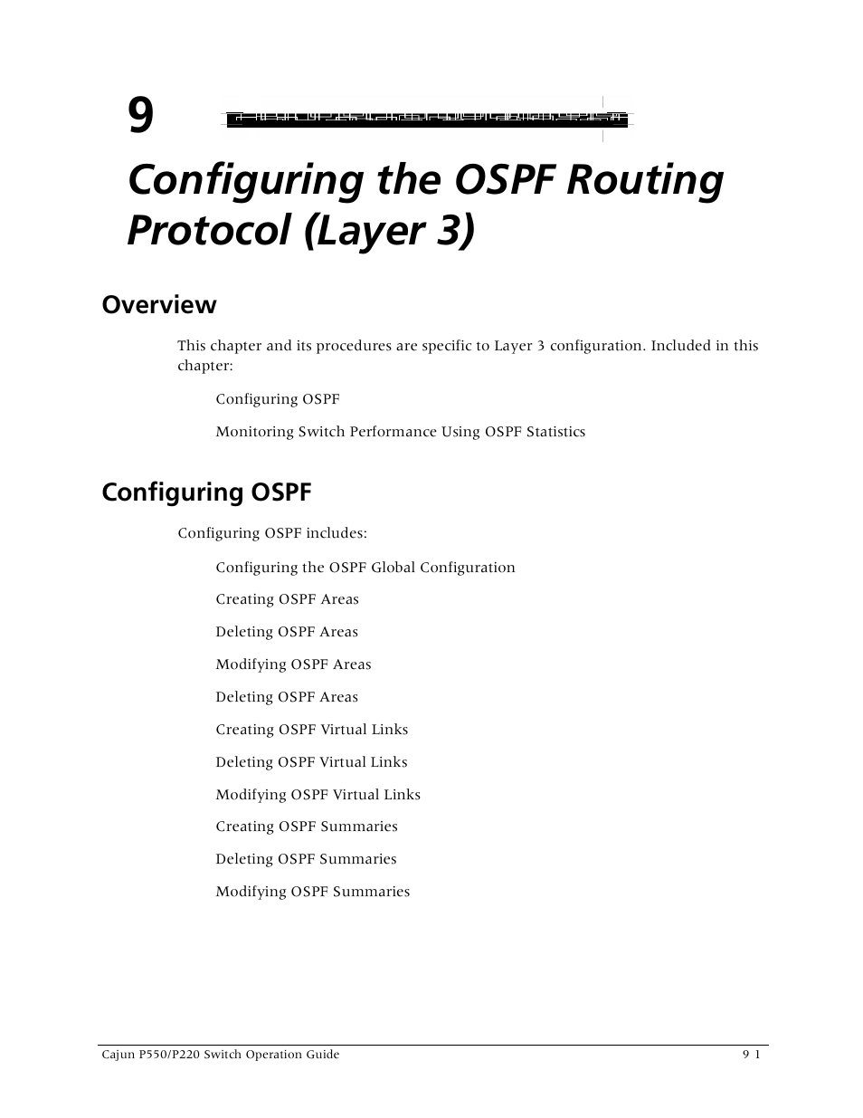 Configuring the ospf routing protocol (layer 3), Configuring ospf, Overview -1 configuring ospf -1 | Overview | Lucent Technologies P550 User Manual | Page 183 / 335