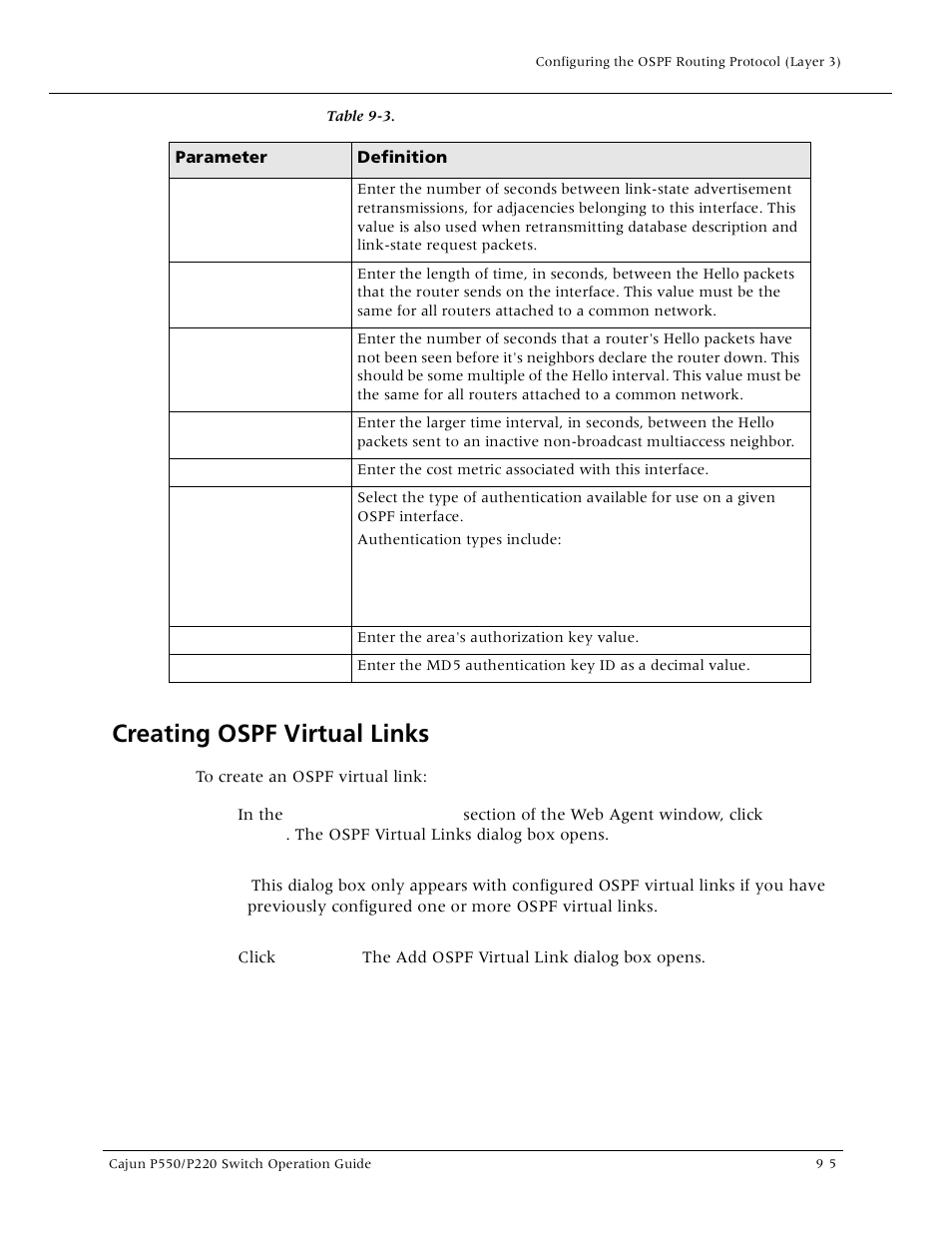 Creating ospf virtual links, Creating ospf virtual links -5, Creating ospf virtual link | Lucent Technologies P550 User Manual | Page 187 / 335