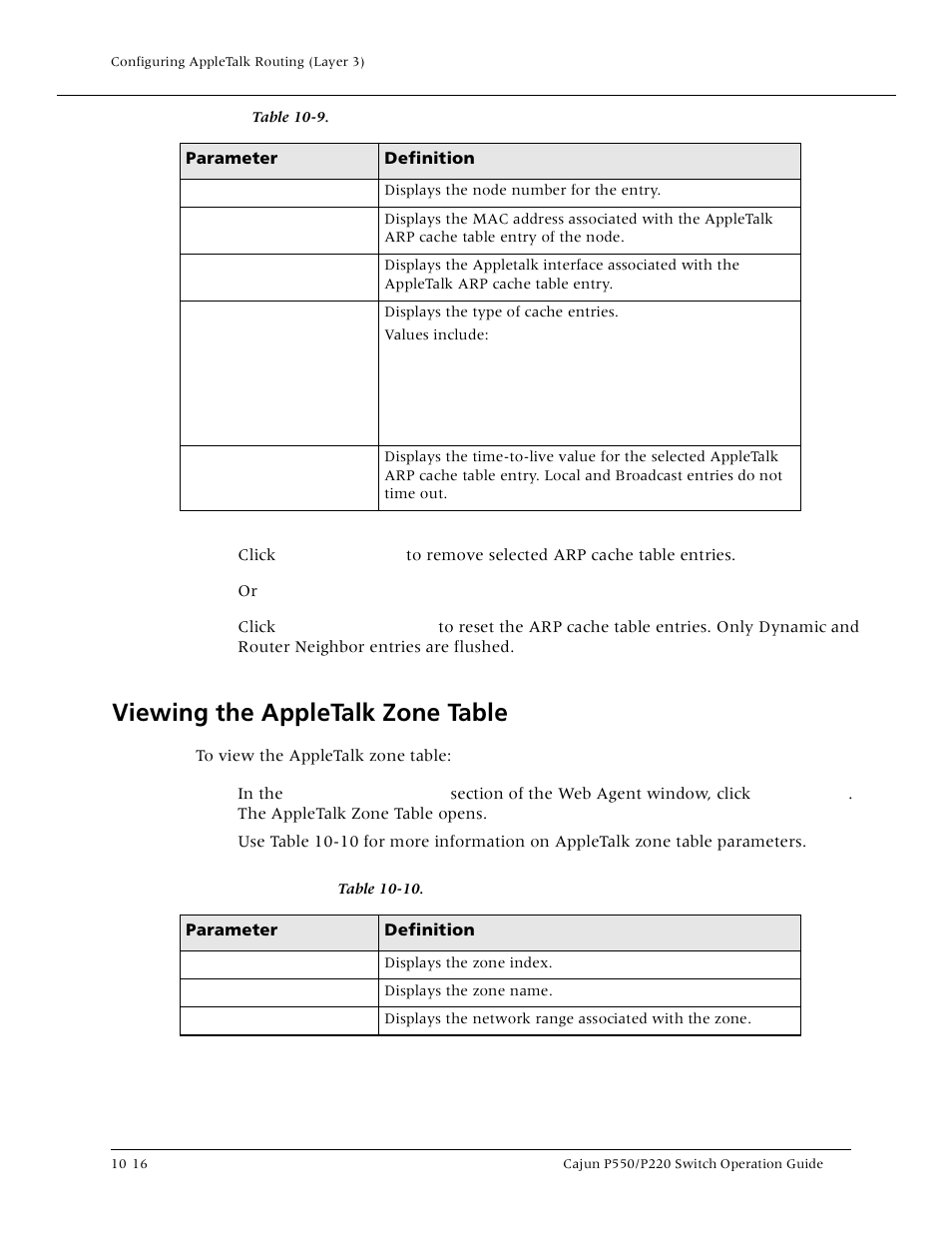 Viewing the appletalk zone table, Viewing the appletalk zone table -16, Viewing the appletalk zone tabl | Lucent Technologies P550 User Manual | Page 214 / 335