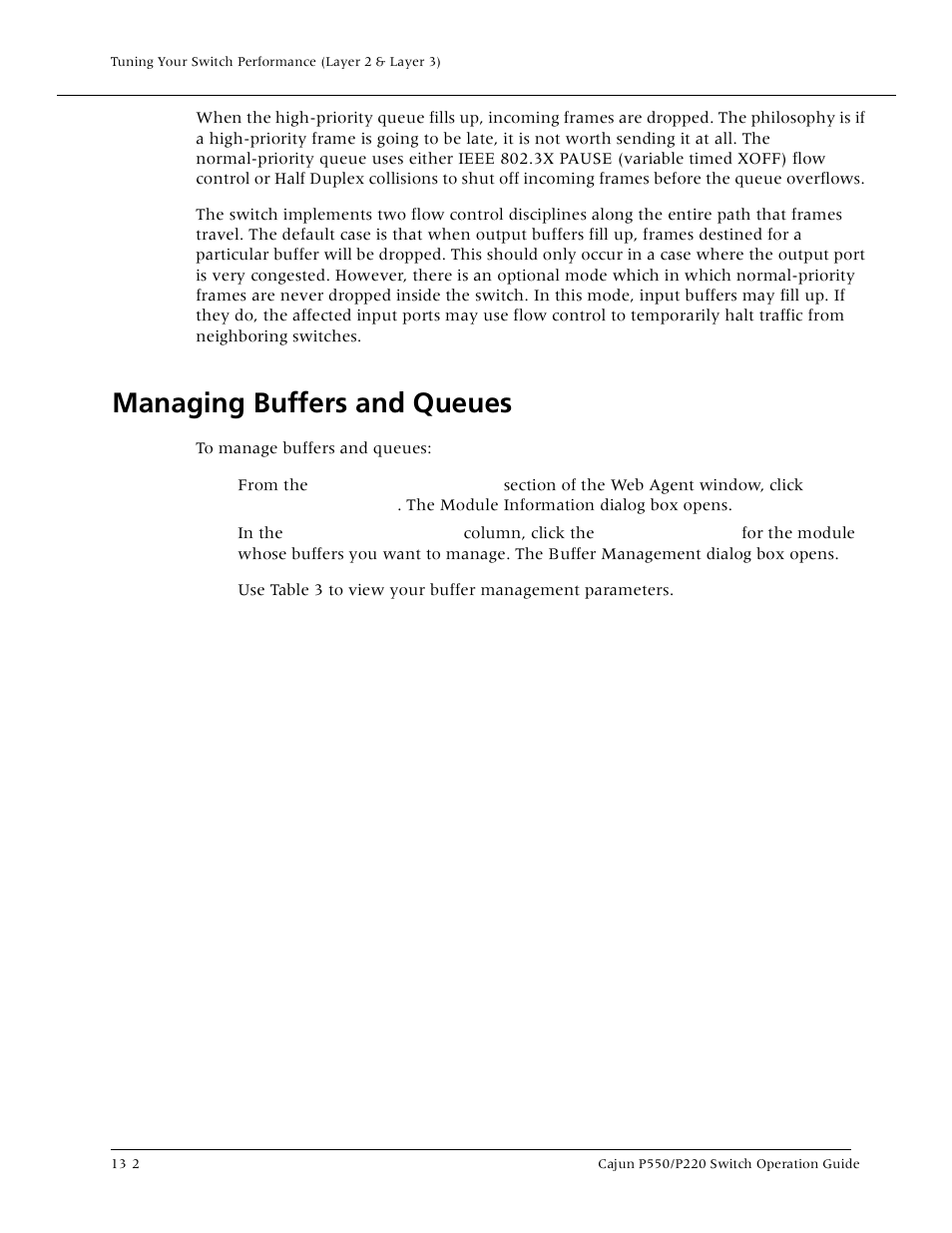 Managing buffers and queues, Managing buffers and queues -2 | Lucent Technologies P550 User Manual | Page 238 / 335