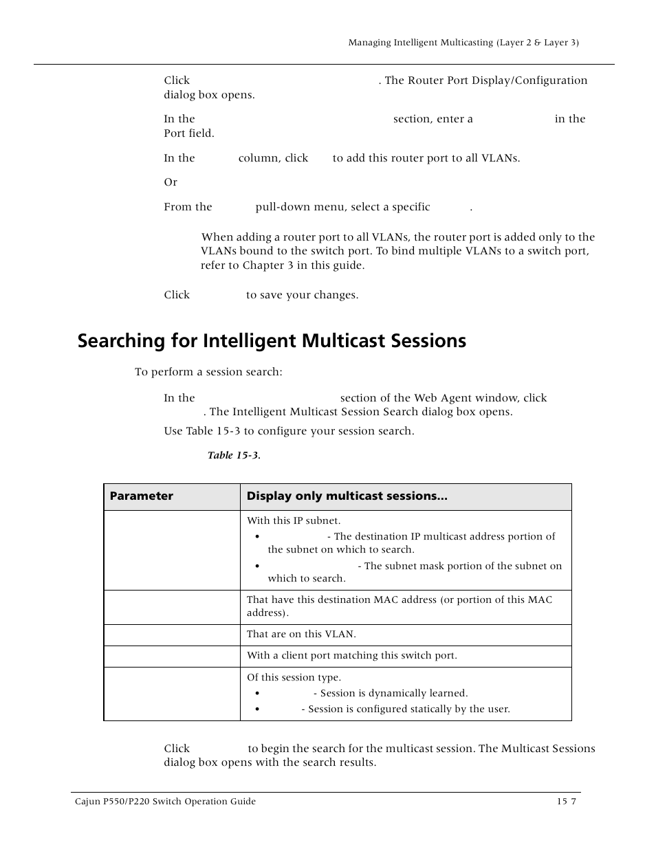 Searching for intelligent multicast sessions, Searching for intelligent multicast sessions -7 | Lucent Technologies P550 User Manual | Page 253 / 335