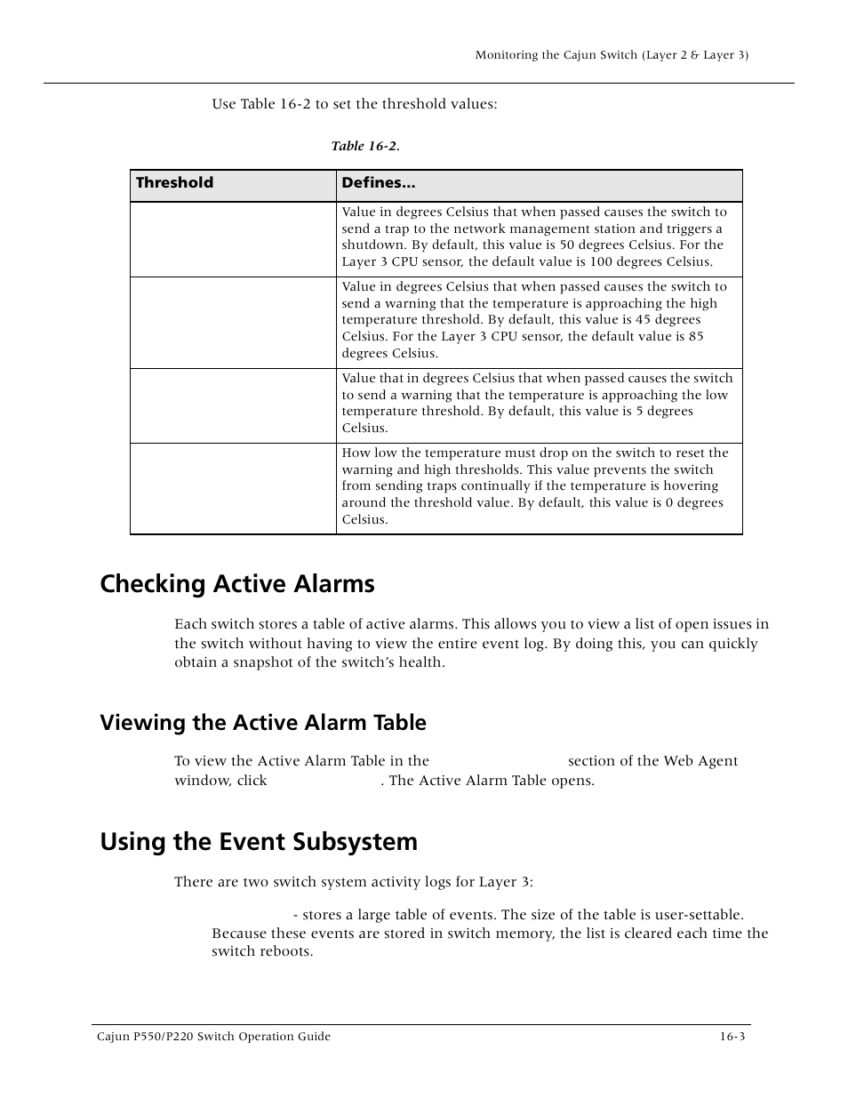 Checking active alarms, Viewing the active alarm table, Using the event subsystem | Checking active alarms -3, Viewing the active alarm table -3, Using the event subsystem -3, Checking active alarm | Lucent Technologies P550 User Manual | Page 269 / 335