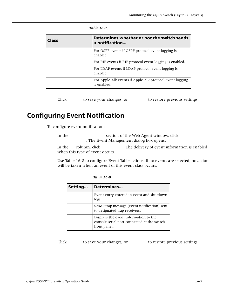 Configuring event notification, Configuring event notification -9 | Lucent Technologies P550 User Manual | Page 275 / 335