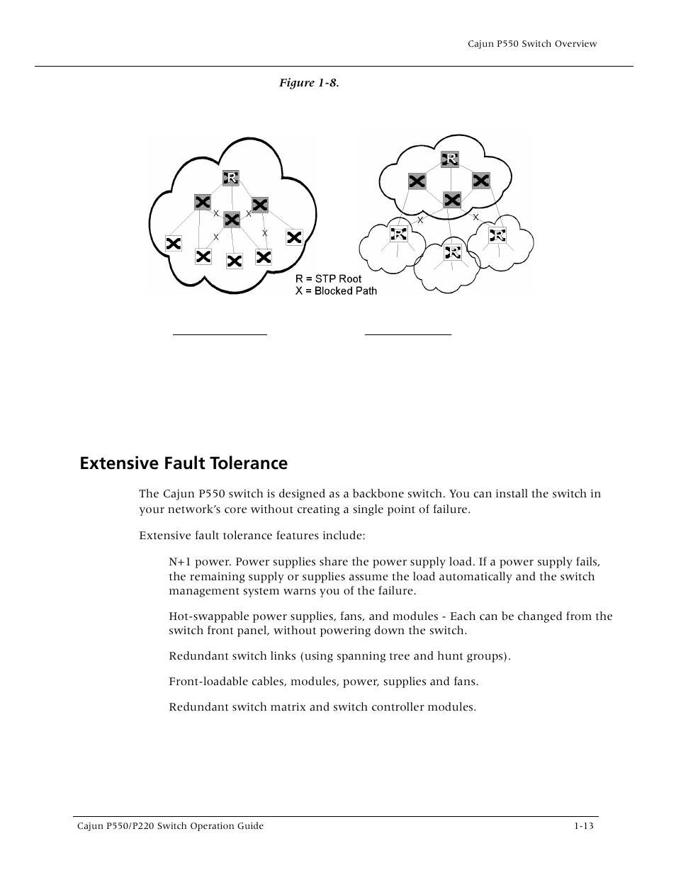 Extensive fault tolerance, Extensive fault tolerance -13 | Lucent Technologies P550 User Manual | Page 33 / 335