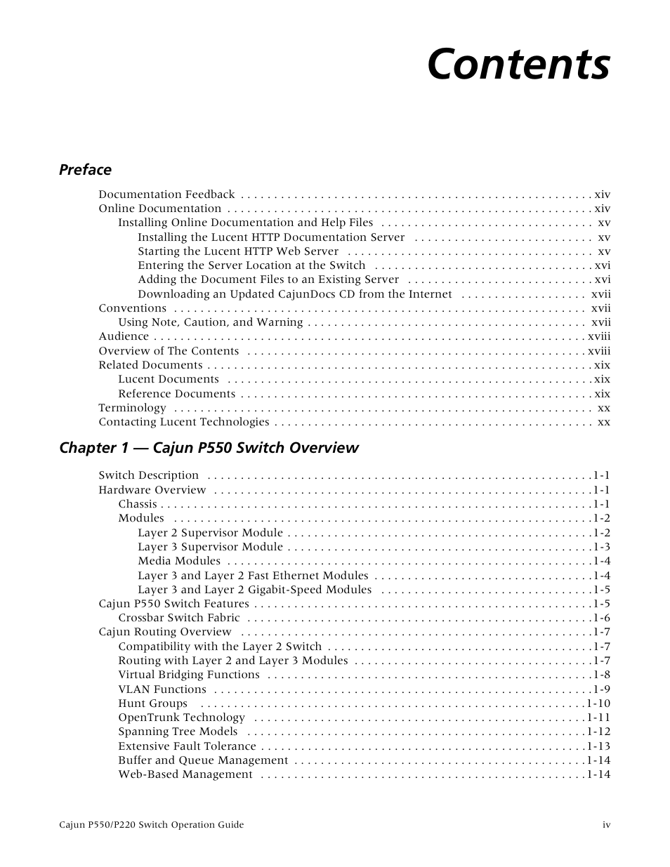 Lucent Technologies P550 User Manual | Page 4 / 335