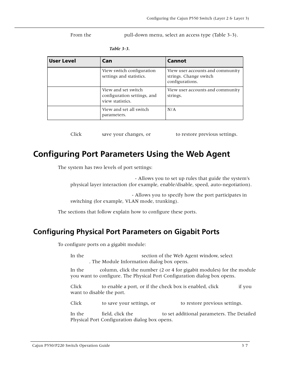 Configuring port parameters using the web agent, Configuring port parameters using the web agent -7 | Lucent Technologies P550 User Manual | Page 53 / 335