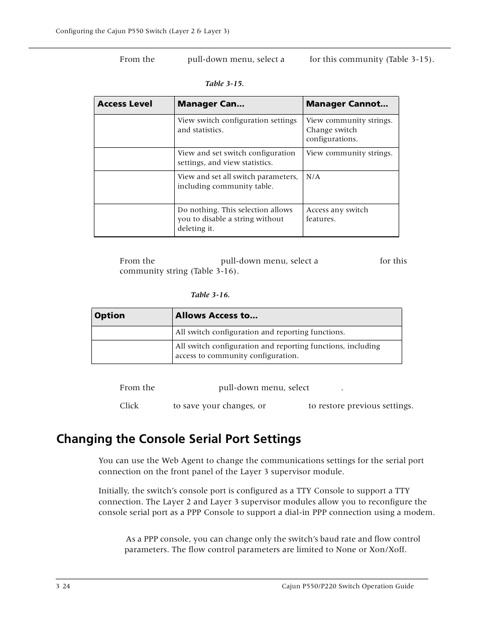 Changing the console serial port settings, Changing the console serial port settings -24 | Lucent Technologies P550 User Manual | Page 70 / 335