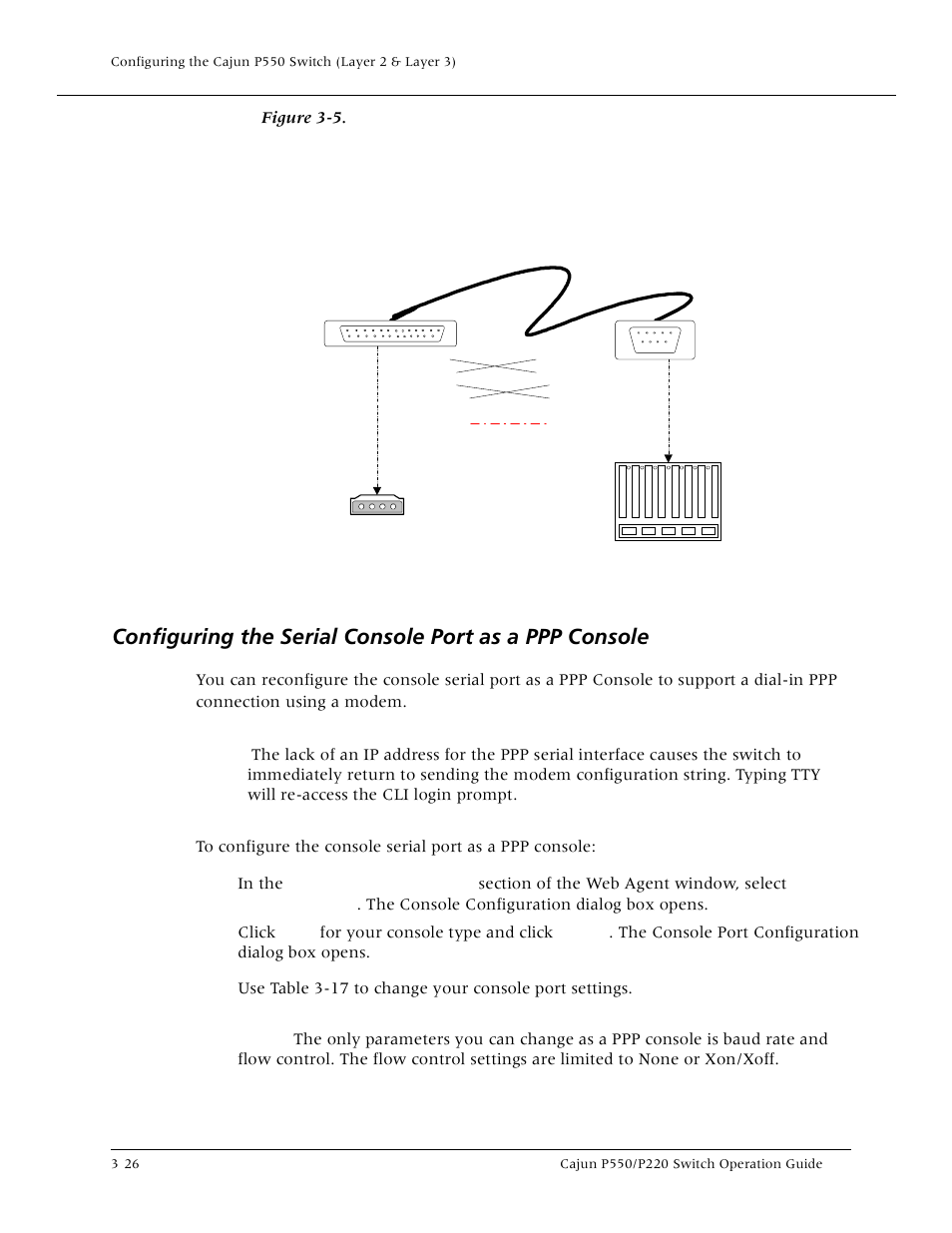 Typical connection between cajun switch and modem | Lucent Technologies P550 User Manual | Page 72 / 335