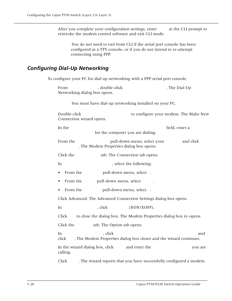 Configuring dial-up networking, Configuring dial-up networking -28 | Lucent Technologies P550 User Manual | Page 74 / 335