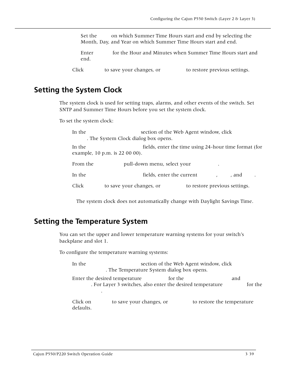 Setting the system clock, Setting the temperature system | Lucent Technologies P550 User Manual | Page 85 / 335