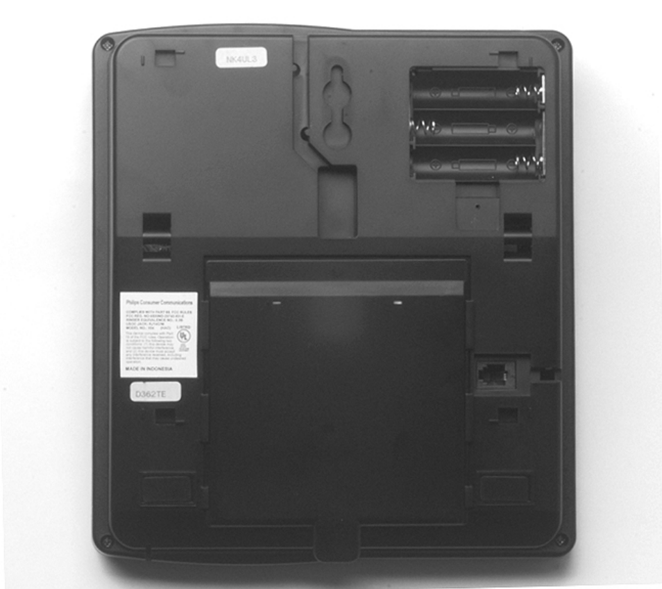 Back of base | Lucent Technologies 954 User Manual | Page 34 / 35