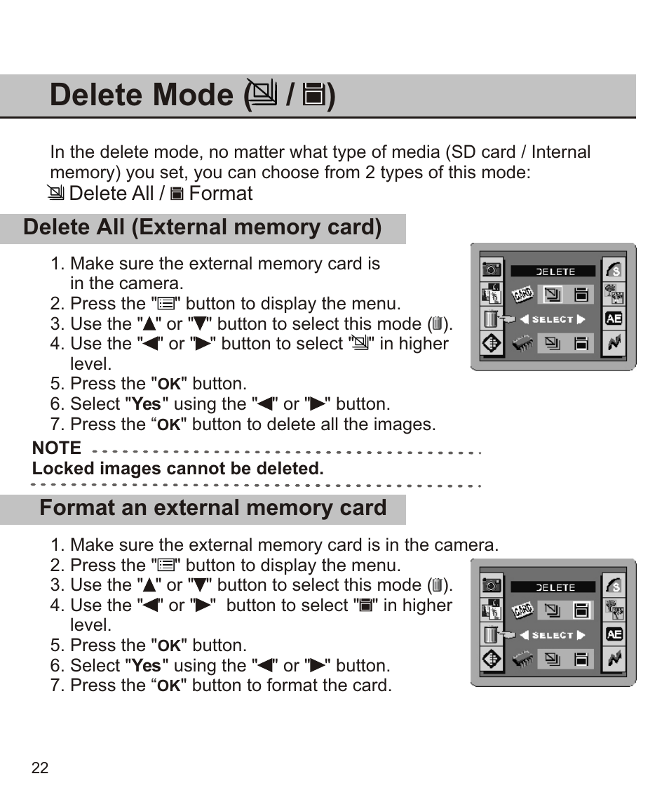 Delete mode ( / ) | Largan EASY 200 User Manual | Page 28 / 58