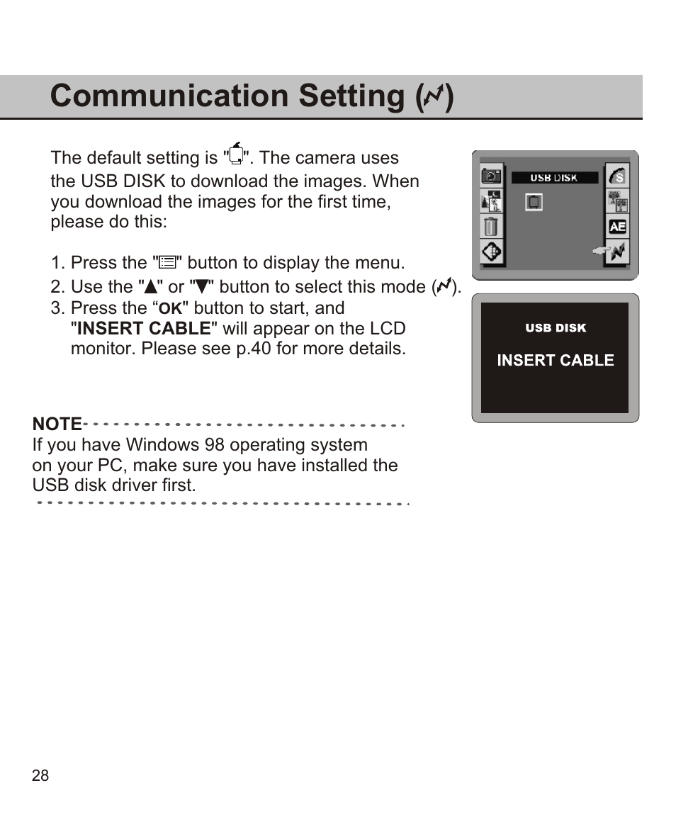 Communication setting ( ) | Largan EASY 200 User Manual | Page 34 / 58
