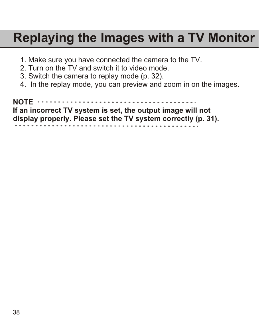 Replaying the images with a tv monitor | Largan EASY 200 User Manual | Page 44 / 58