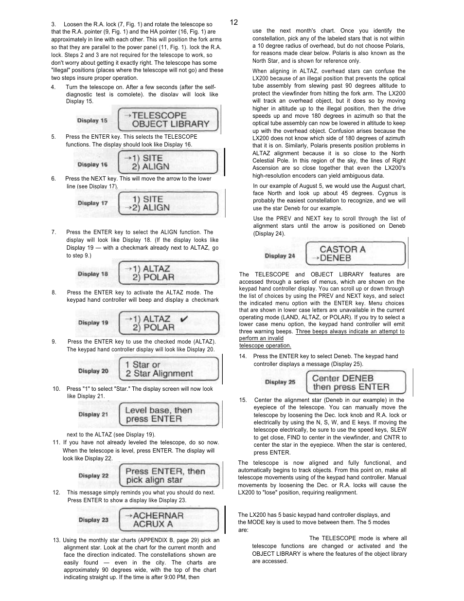 E. using the mode key, Telescope functions | Leisure Time LX20 User Manual | Page 12 / 65