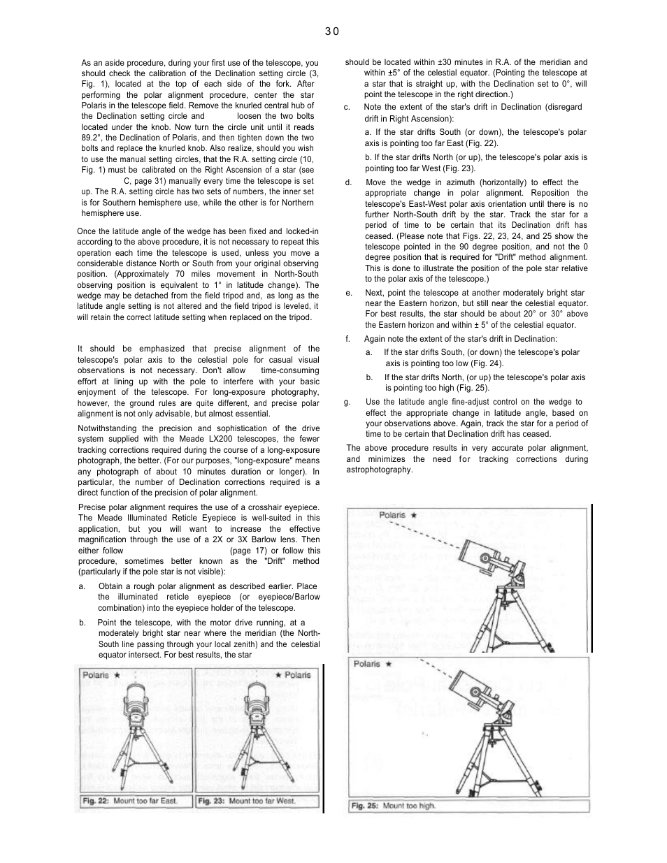 Precise polar alignment | Leisure Time LX20 User Manual | Page 30 / 65