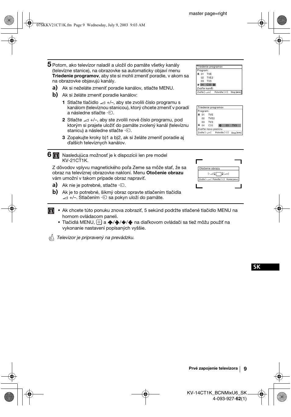 Sony KV-21CT1K  RU User Manual | Page 117 / 128